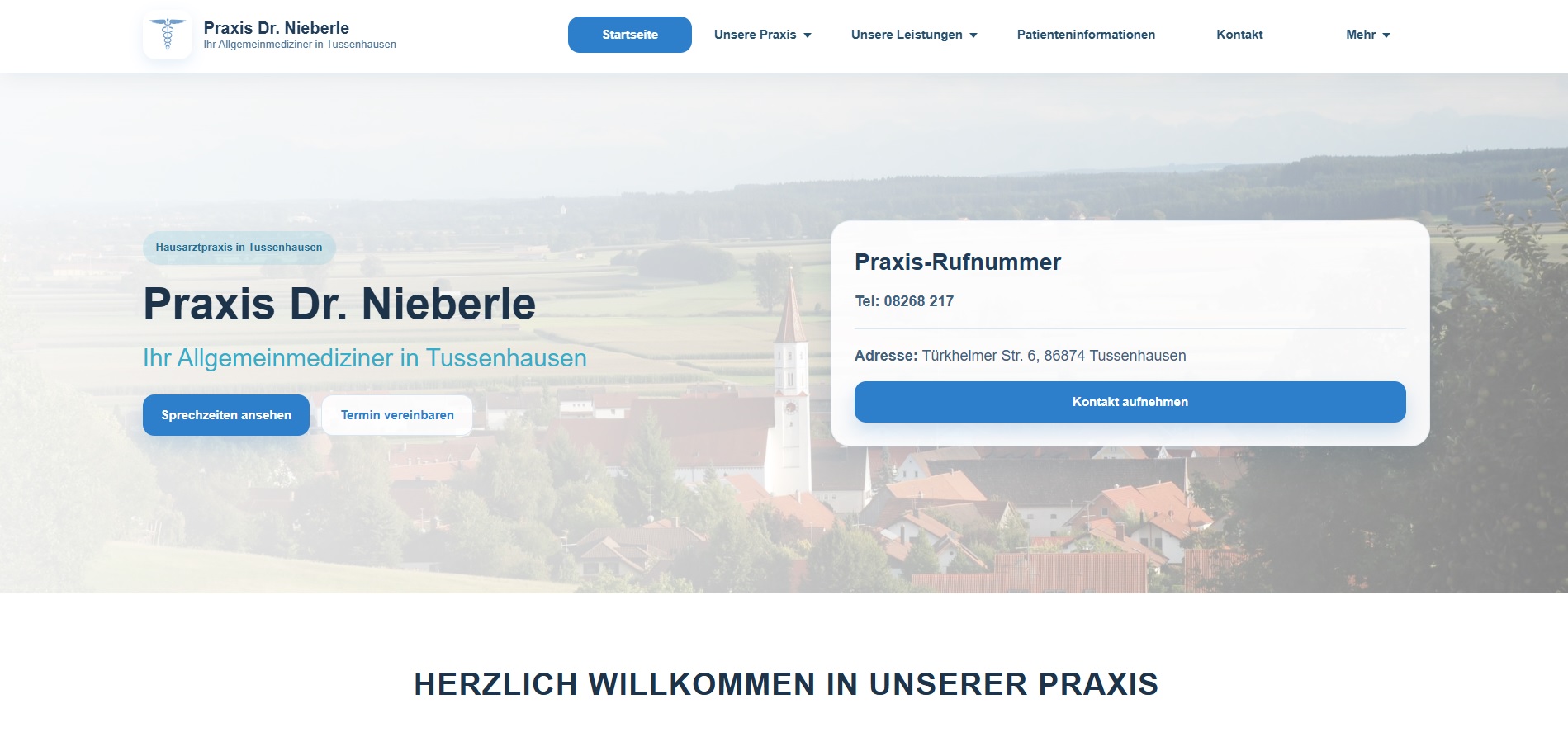 Website Referenz Hausarztpraxis Tussenhausen