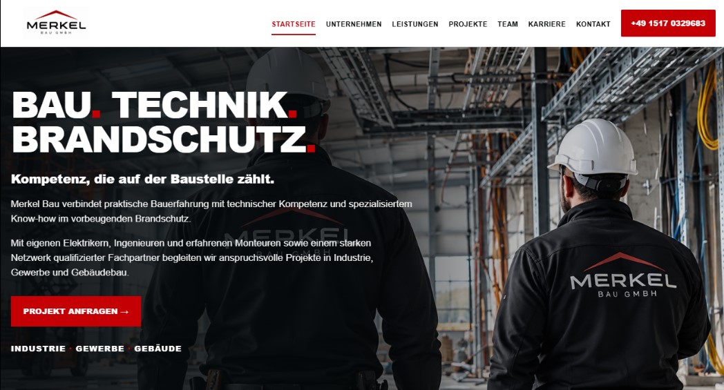 Website Referenz Merkel Bau GmbH