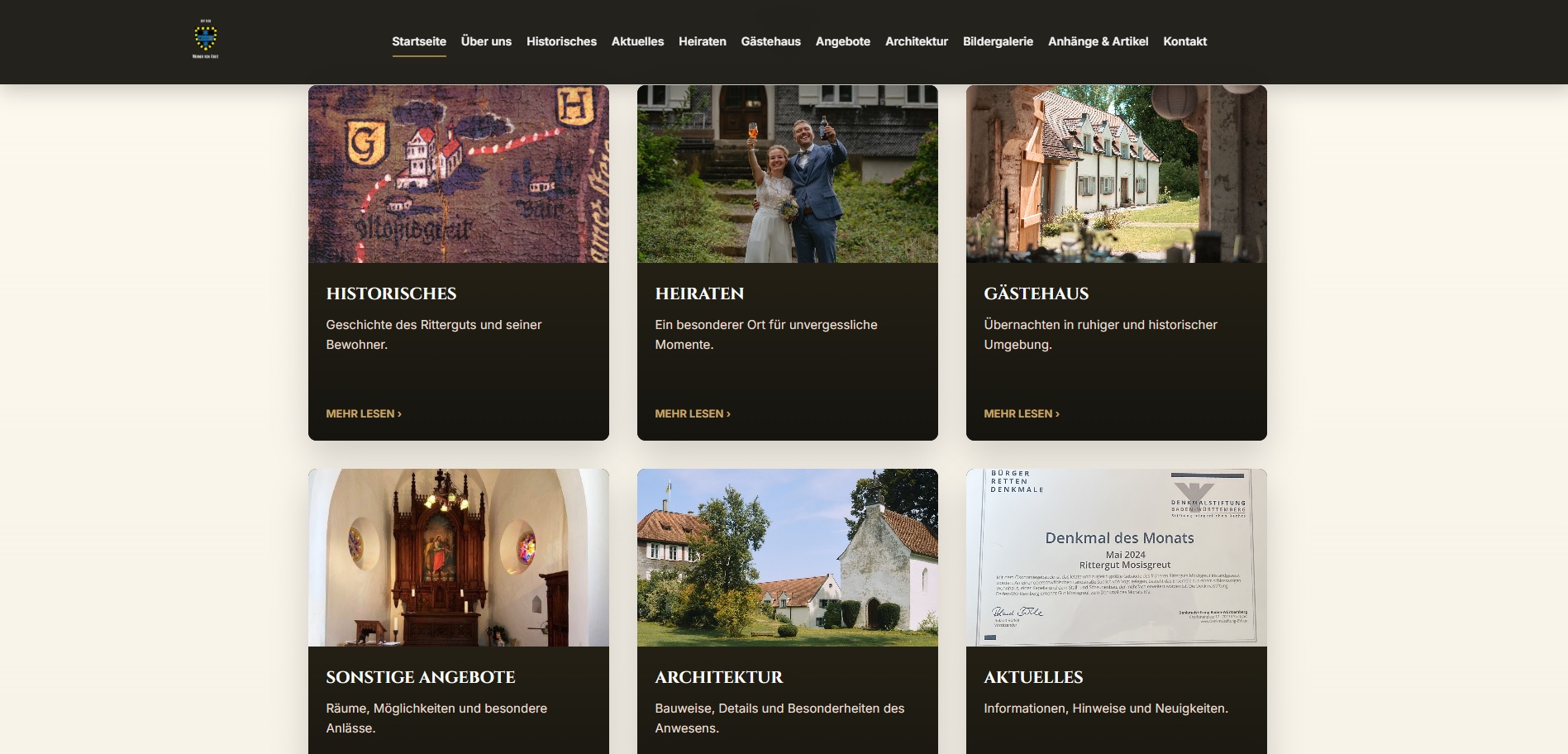 Website Referenz Rittergut Mosisgreut